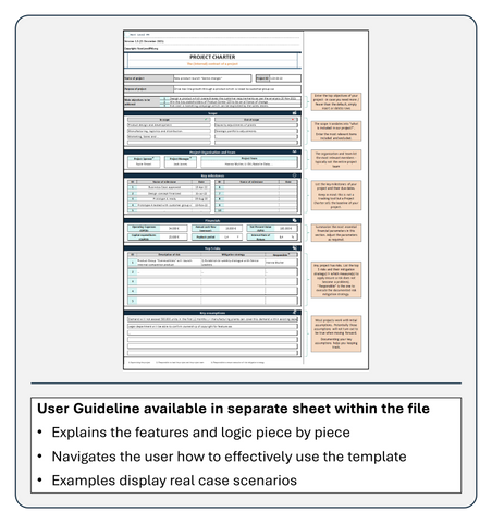 User guideline  Project Management template Project Charter